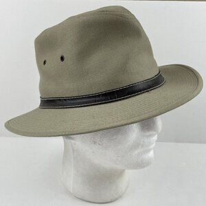 SIMA International Hat Men’s S Beige Brown Band Vented Safari Fedora
